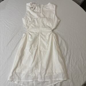 LILLUSORY Women's Side Cutout Cotton Sleeveless Front Zip Maxi Dress Size Small